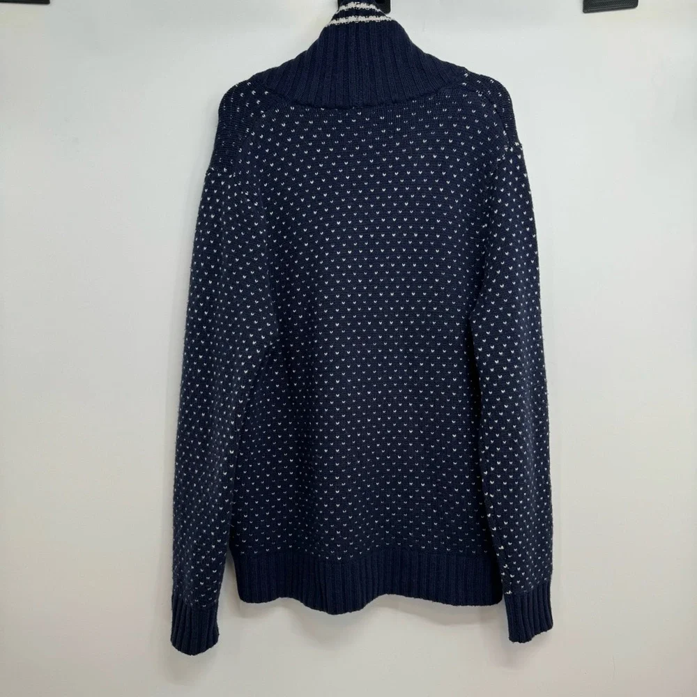 J. Crew Navy Blue Shawl Collar Cardigan Sweater Men’s L Merino Wool Pocket
